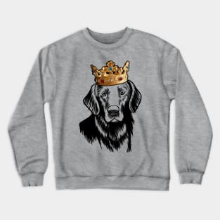 Flat-Coated Retriever Dog King Queen Wearing Crown Crewneck Sweatshirt